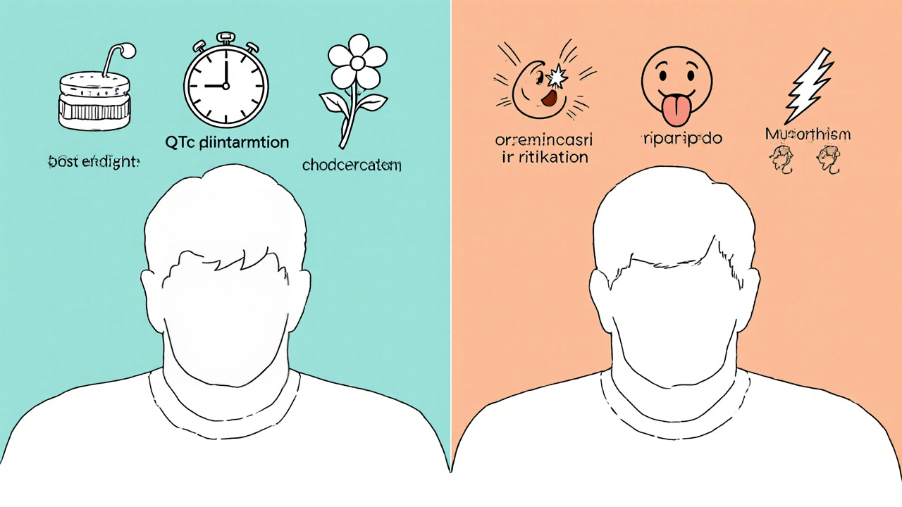 Side‑by‑side icons show methadone and buprenorphine side effects in a monoline style.