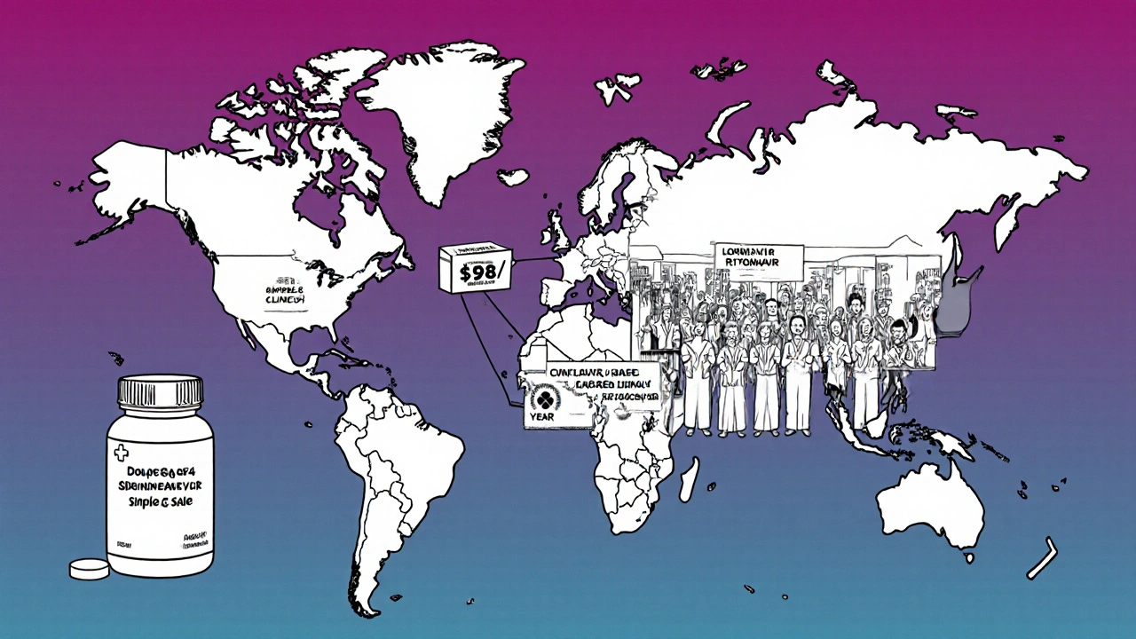 Global contrast between affordable HIV treatment and modern alternatives.