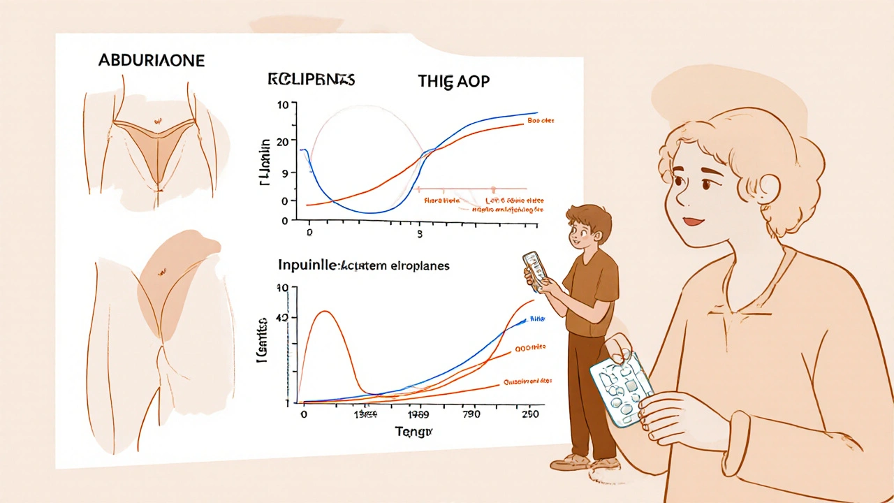 Medical educator teaching pump setup with visual guide of basal rates, carb ratios, and infusion sites