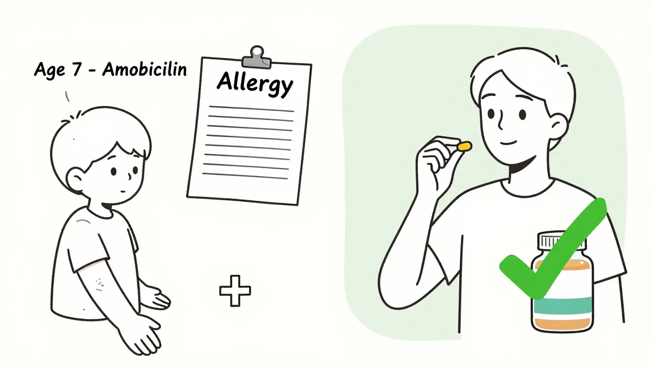 Child's mild reaction labeled as allergy versus adult safely taking same drug class